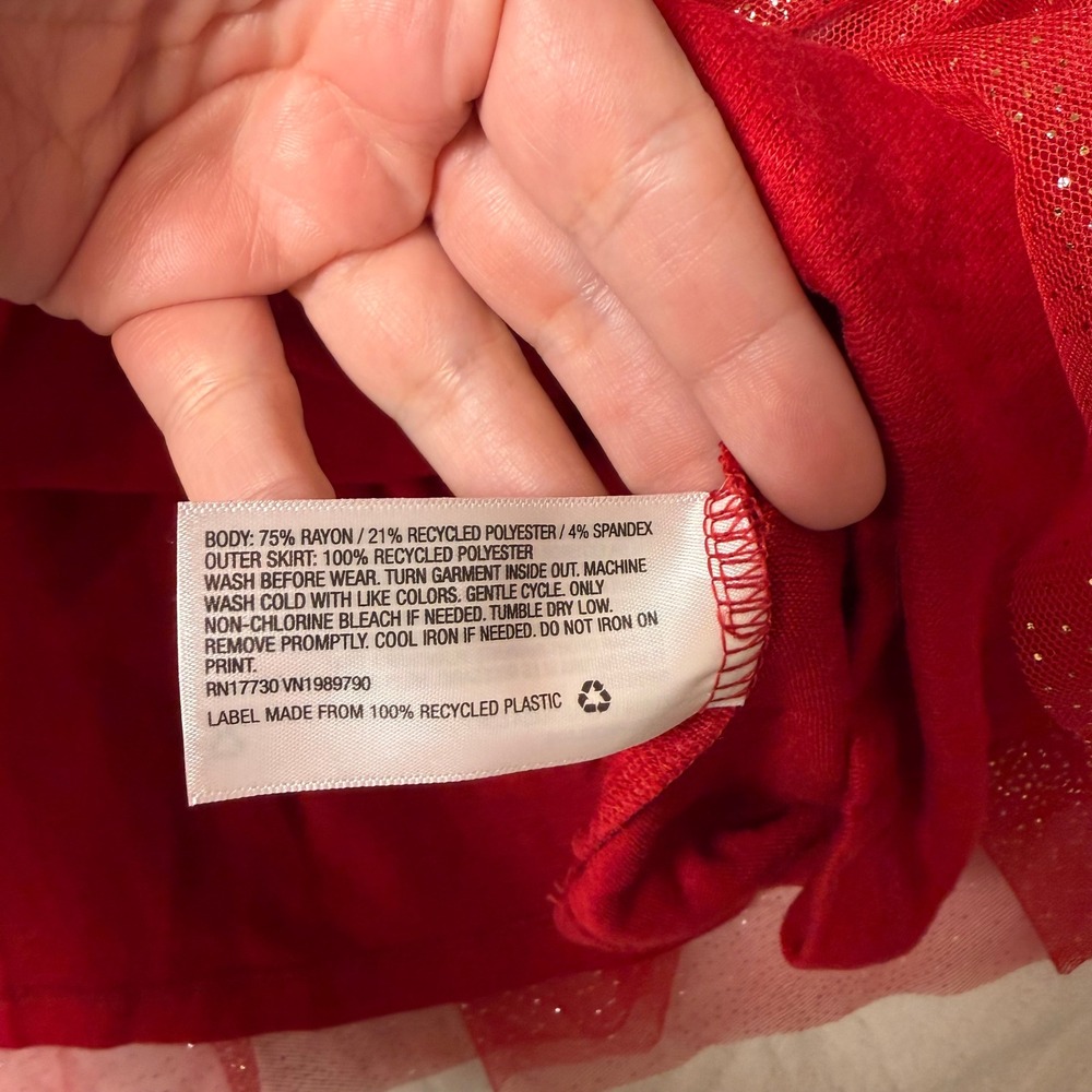 Holiday Sparkle Cat & Jack Girls XL 14/16 Red Tulle Party Dress NWT - Picture 4 of 5